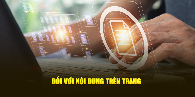 Đối với nội dung trên trang